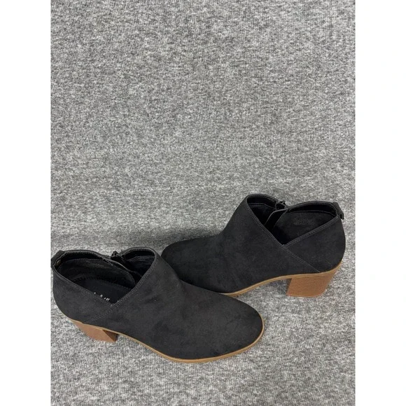 Style & Co Women's Sz 9.5Black Faux Suede Ankle Booties Boots Block Heel - Picture 5 of 13
